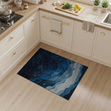 Starry Night Blue Mountain Abstract Area Rug