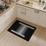 Modern Grey Geometric Stripe Rug