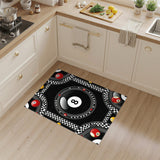 Black and White 8-Ball Geometric Area Rug