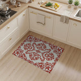 Floral Vintage Red Elegant Red Floral Damask Area Rug