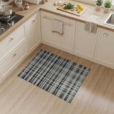Distressed Black White Plaid No. 7 Area Rug