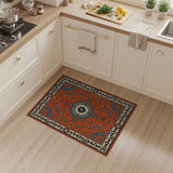 Vibrant Orange Persian Medallion Area Rug