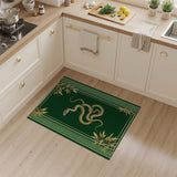 Golden Snake Bamboo Emerald Area Rug