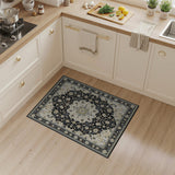 Black and White Black Ivory Persian Medallion Area Rug