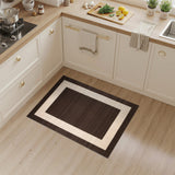 Dark Brown Geometric Border Area Rug