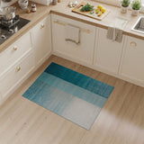 Ombre Blue Teal Vertical Stripe Area Rug