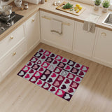 Vibrant Hearts Grid Area Rug