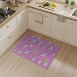 Magical Unicorn Rainbow Pink Kids Rug