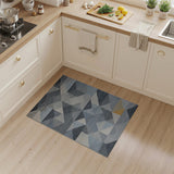 Modern Geometric Blue Grey Triangle Area Rug