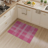 Pink Pink Gingham Checkered Area Rug