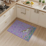 Purple Unicorn Alphabet Kids Cartoon Rug