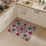 Ornate Pink Red Floral Mandala Area Rug