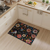 Vibrant Birds Floral Blooms Area Rug