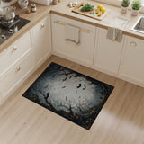 Haunted Halloween Forest Bats Pumpkins Rug
