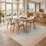 Peach Wavy Abstract Area Rug