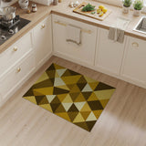 Yellow Geometric Triangle Area Rug