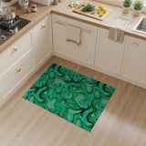 Swirling Emerald Green Abstract Area Rug
