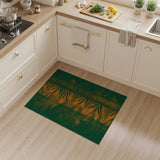 Vibrant Green Orange Geometric Stripe Area Rug