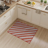 Bold Red Diagonal Stripe Area Rug
