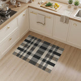 Black Checkered Washable Area Rug