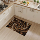 Swirling Brown Marble Abstract Area Rug