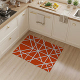 Vibrant Orange Geometric Diamond Area Rug