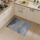 Abstract Grey Cloud Area Rug