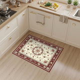 Red Traditional Persian Red Floral Persian Medallion Area Rug