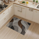 Grey Abstract Grey Wave Area Rug