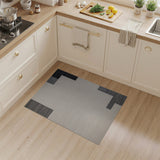 Beige and Neutral Modern Grey Block Geometric Area Rug