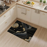 Gold Moon Cosmic Wave Abstract Area Rug