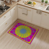 Vibrant Yellow Sunflower Pink Area Rug