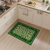 Lucky Shamrock Clover Green Green Area Rug