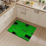 Vibrant Green Grid Matrix Area Rug