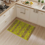 Vibrant Yellow Purple Heritage Tribal Area Rug