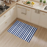Coastal Beach Navy Blue Striped Coastal Area Rug