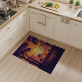 Purple Savanna Sunset Silhouette Area Rug