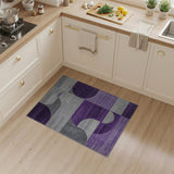 Purple Gray Geometric Abstract Area Rug