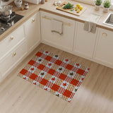 Fall Maple Leaf Plaid Check Area Rug