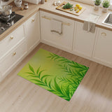 Lush Green Tea Leaves Sunny Yellow Area Rug