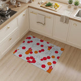 Vibrant Red Orange Hexagon Bird Geometric Rug