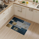 Gold Block Navy Geometric Modern Area Rug