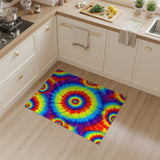 Vibrant Rainbow Spiral Washable Area Rug