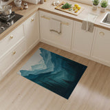 Teal Layered Mountain Peaks Area Rug