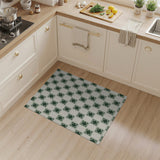 Green Geometric Diamond Grid Area Rug