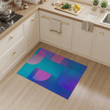 Blue and Teal Blue Teal Abstract Geometric Area Rug