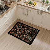 Orange Whimsical Orange Mushroom Forest Area Rug