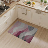 Pink Abstract Wave Area Rug