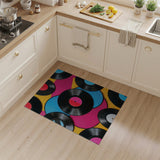 Vibrant Vinyl Records Overlap Area Rug