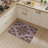 Ornate Pink Damask Floral Area Rug